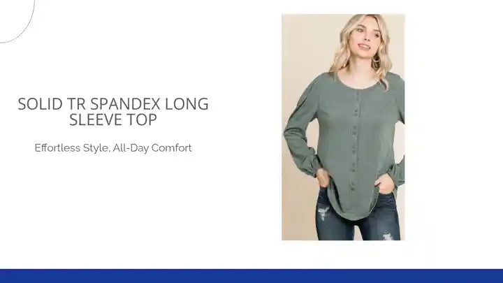 Solid Tr Spandex Long Sleeve Top by@Outfy