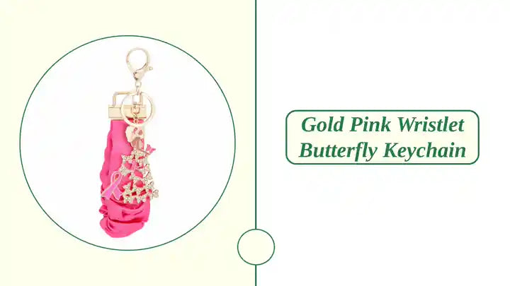 Gold Pink Wristlet Butterfly Keychain by@Outfy