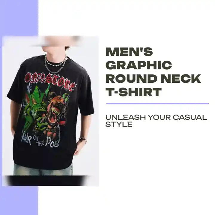 Men's Graphic Round Neck T-Shirt by@Outfy