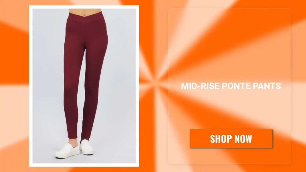Mid-rise Ponte Pants by@Outfy