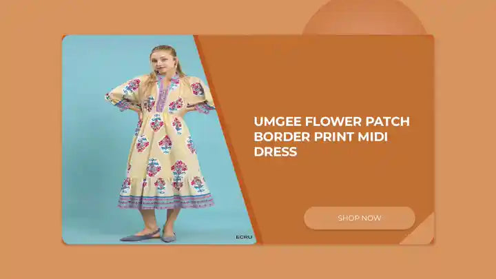 Umgee Flower Patch Border Print Midi Dress by@Outfy