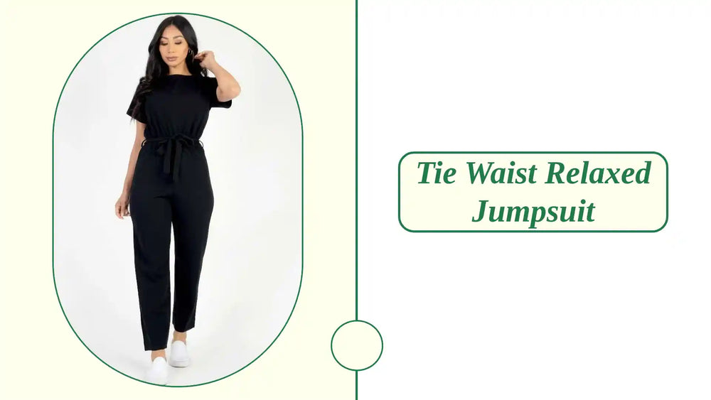 Tie Waist Relaxed Jumpsuit by@Outfy