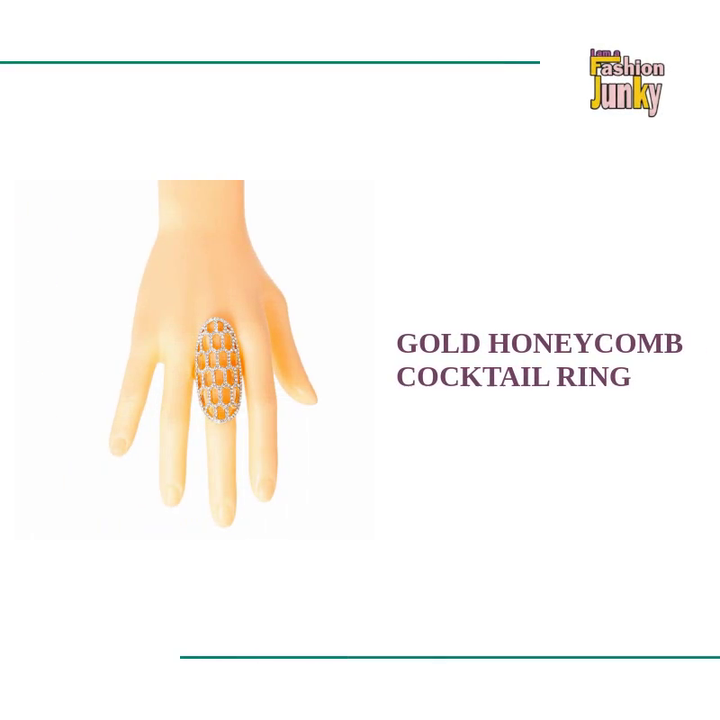 Gold Honeycomb Cocktail Ring by@Outfy