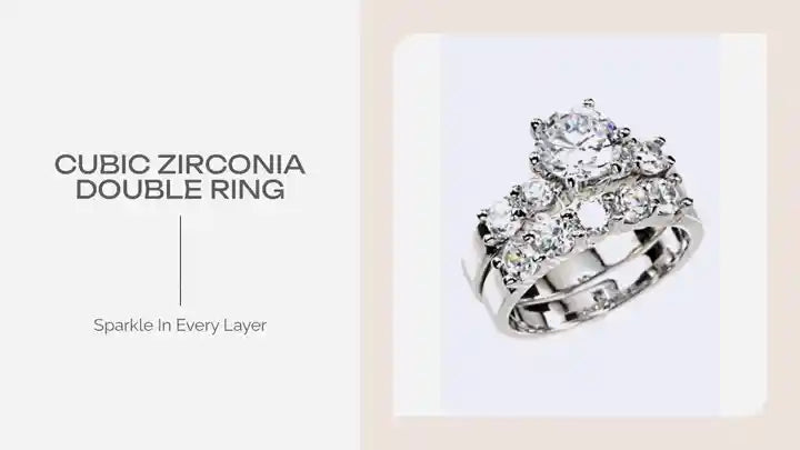 Cubic Zirconia Double Ring by@Outfy
