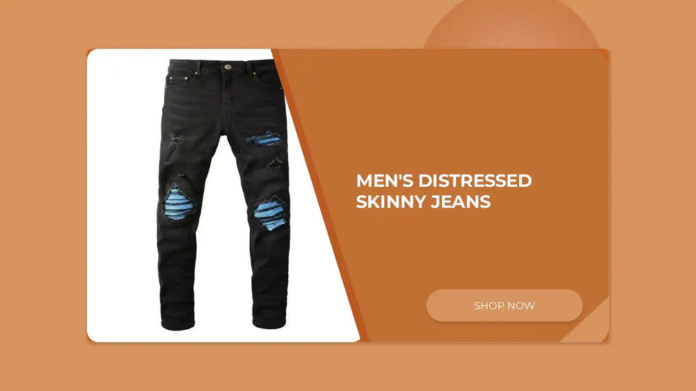 Men's Distressed Skinny Jeans by@Outfy