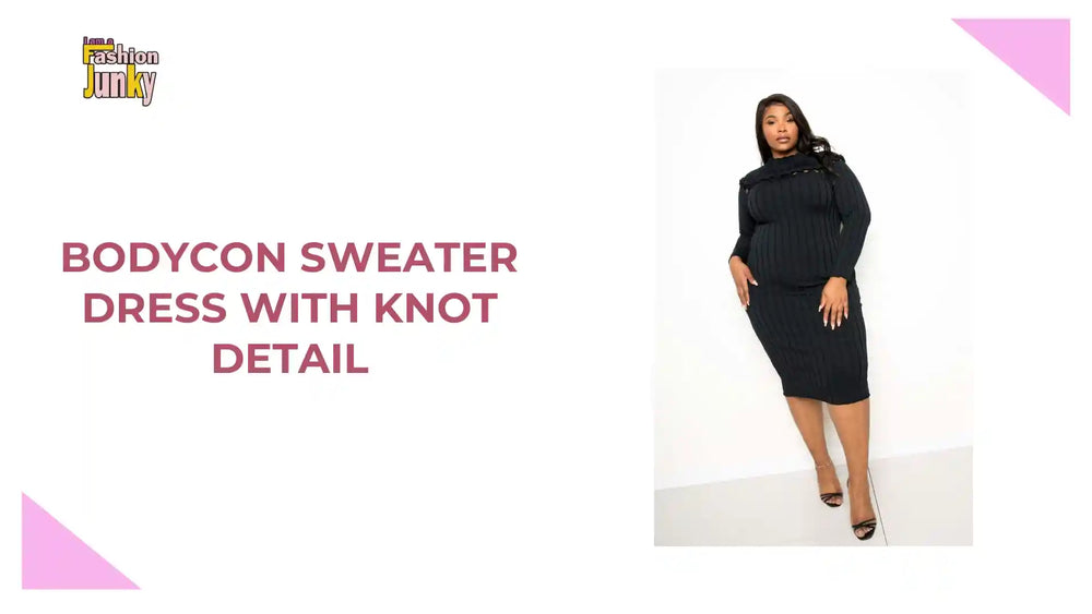 Bodycon Sweater Dress With Knot Detail by@Outfy