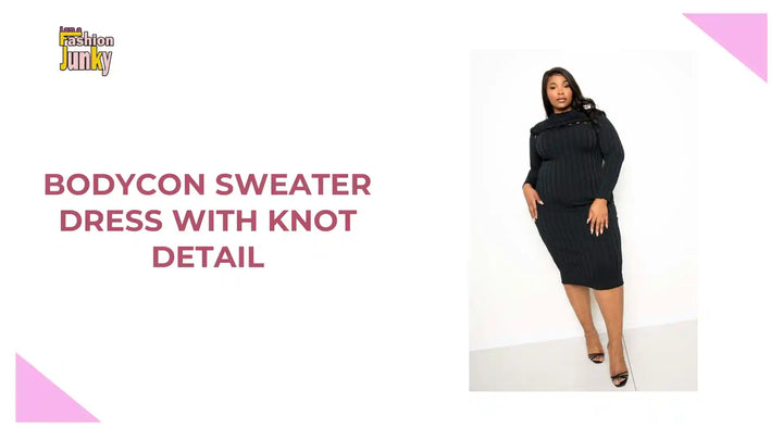 Bodycon Sweater Dress With Knot Detail by@Outfy