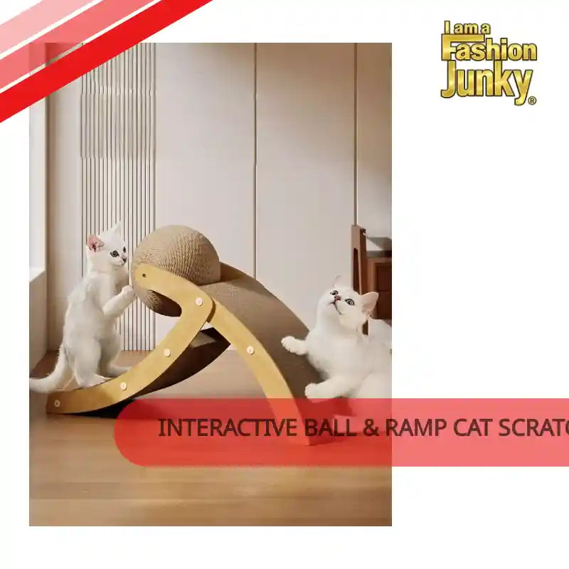 Interactive Ball &amp; Ramp Cat Scratching Post by@Outfy