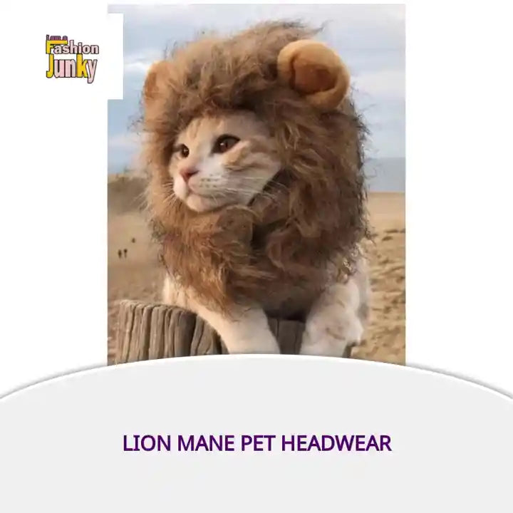 Lion Mane Pet Headwear by@Outfy