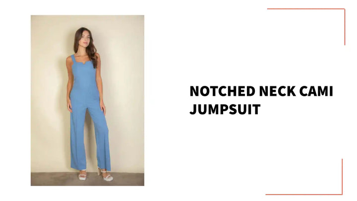 Notched neck cami jumpsuit by@Outfy