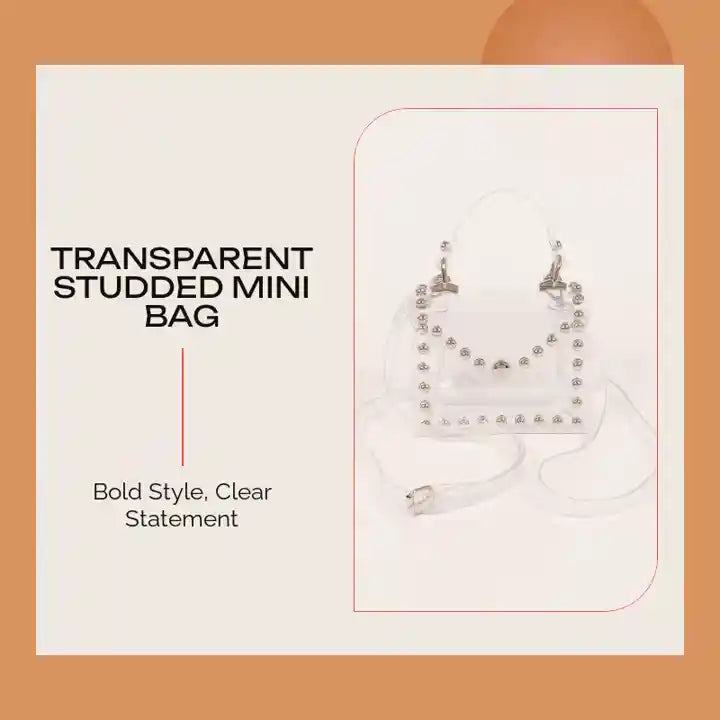 Transparent Studded Mini Bag by@Outfy