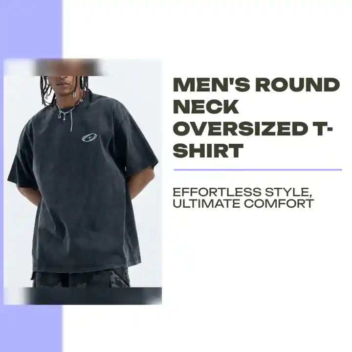 Men's Round Neck Oversized T-Shirt by@Outfy