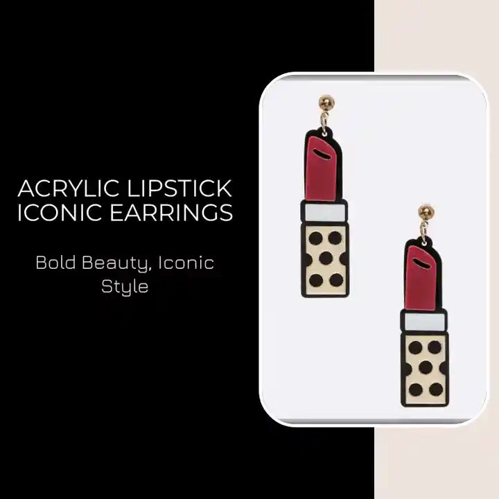 ACRYLIC LIPSTICK ICONIC EARRINGS by@Outfy