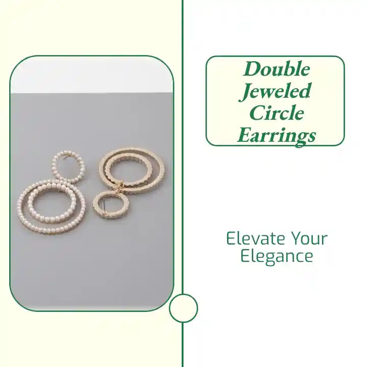 Double Jeweled Circle Earrings by@Outfy