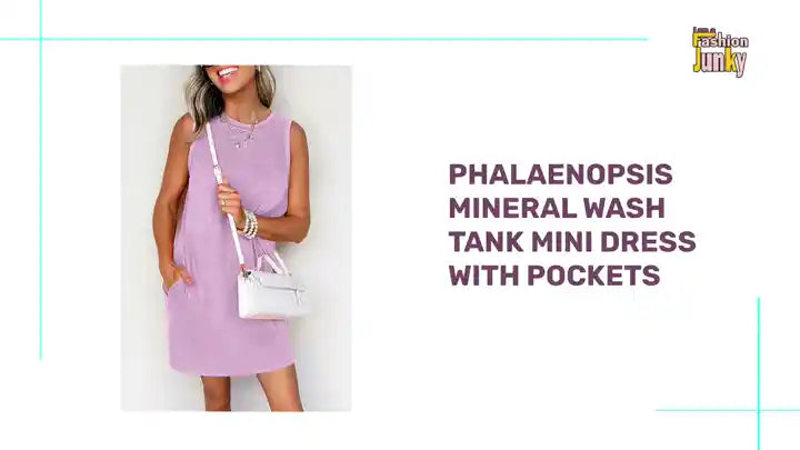 Phalaenopsis Mineral Wash Tank Mini Dress with Pockets by@Outfy