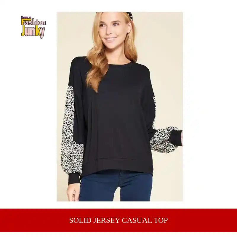 Solid Jersey Casual Top by@Outfy