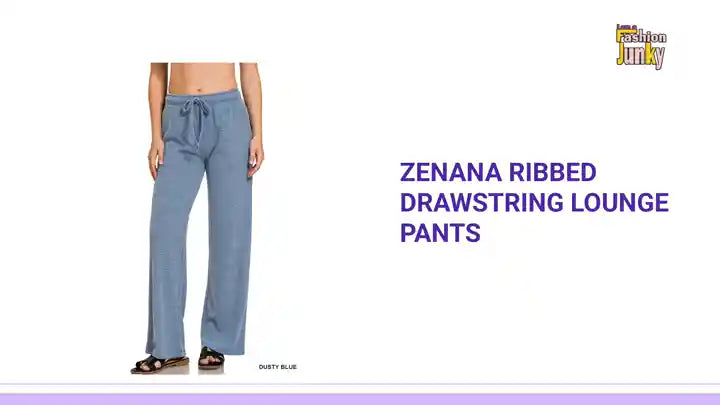 Zenana Ribbed Drawstring Lounge Pants by@Outfy
