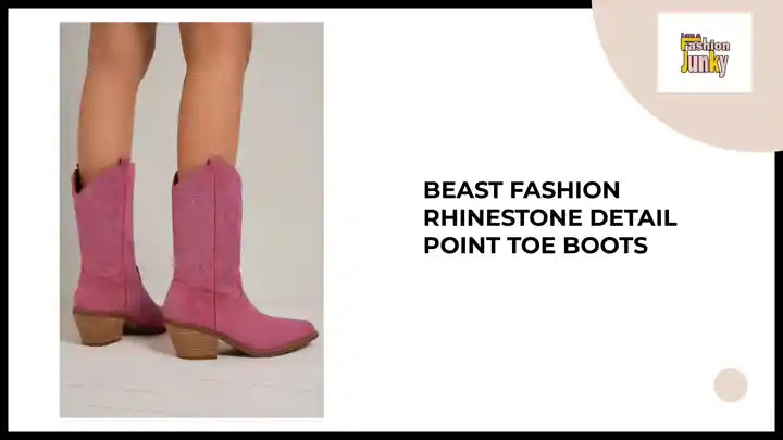 Beast Fashion Rhinestone Detail Point Toe Boots by@Outfy