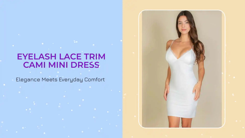 Eyelash Lace Trim Cami Mini Dress by@Outfy