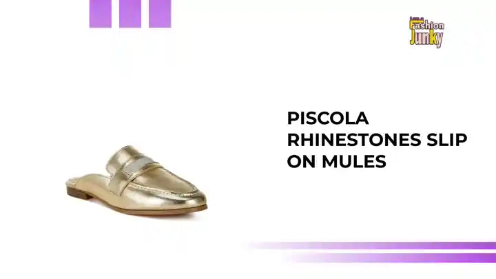 Piscola Rhinestones Slip On Mules by@Outfy