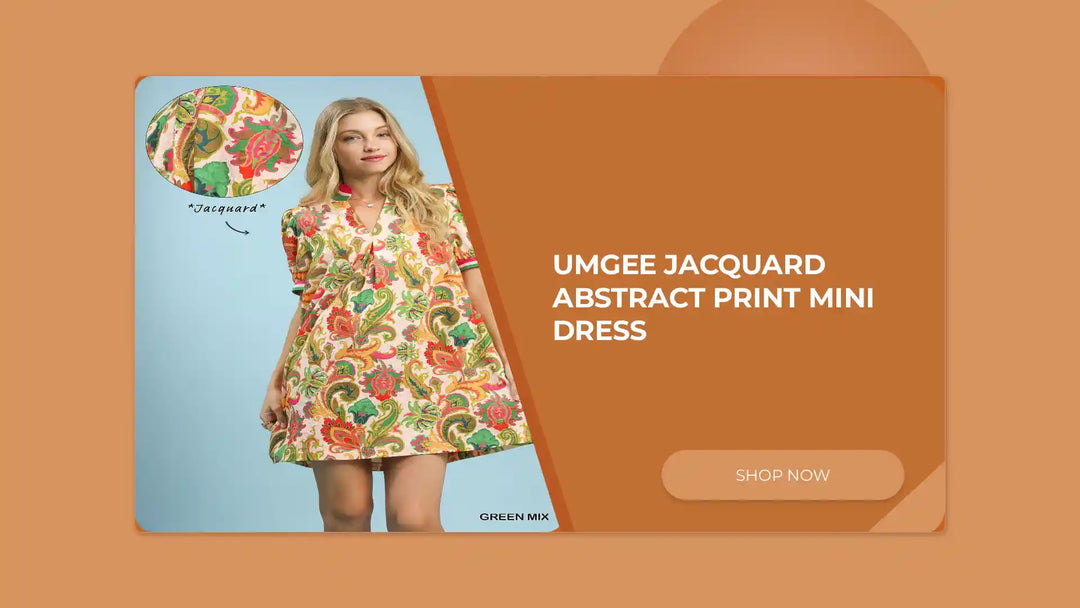 Umgee Jacquard Abstract Print Mini Dress by@Outfy