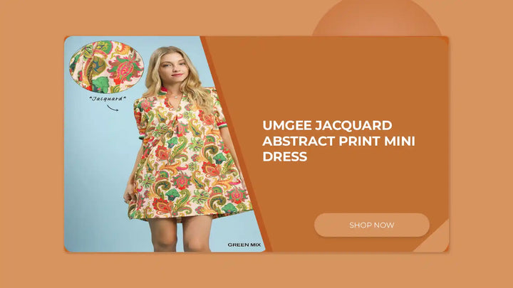 Umgee Jacquard Abstract Print Mini Dress by@Outfy