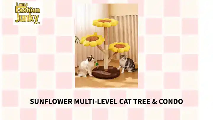 Sunflower Multi-Level Cat Tree &amp; Condo by@Outfy