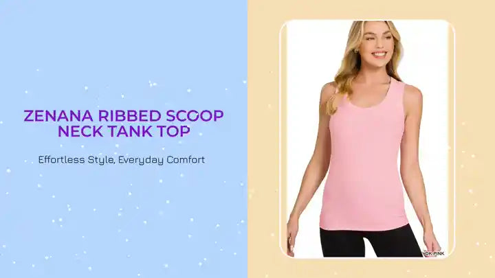 Zenana Ribbed Scoop Neck Tank Top by@Outfy