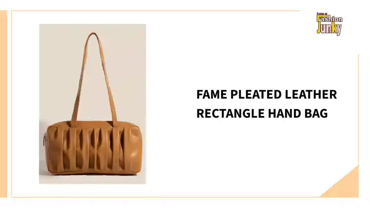 Fame Pleated Leather Rectangle Hand Bag by@Outfy