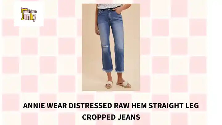 Annie Wear Distressed Raw Hem Straight Leg Cropped Jeans by@Outfy