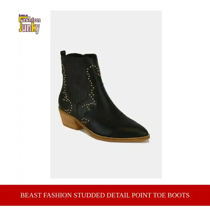 Beast Fashion Studded Detail Point Toe Boots by@Outfy