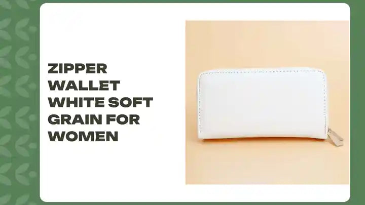 Zipper Wallet White Soft Grain for Women by@Outfy