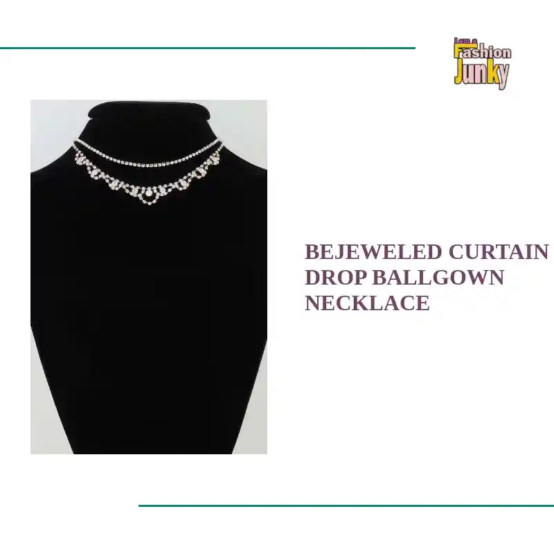 Bejeweled Curtain Drop Ballgown Necklace by@Outfy