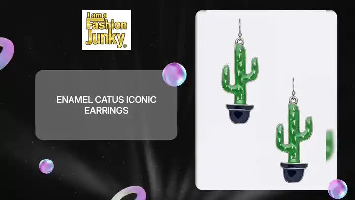 Enamel Catus Iconic Earrings by@Outfy