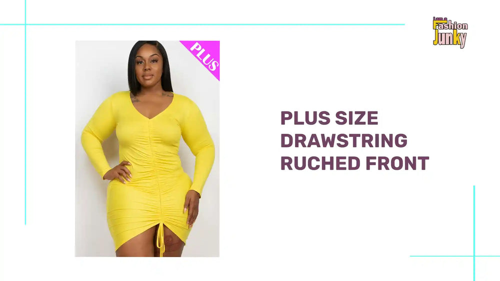 Plus Size Drawstring Ruched Front by@Outfy