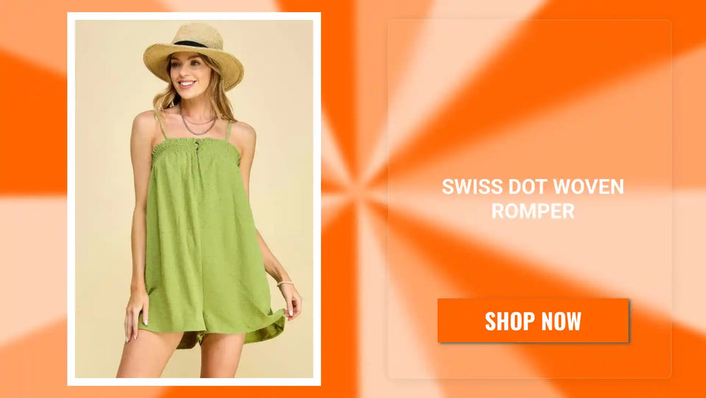 Swiss Dot Woven Romper by@Outfy