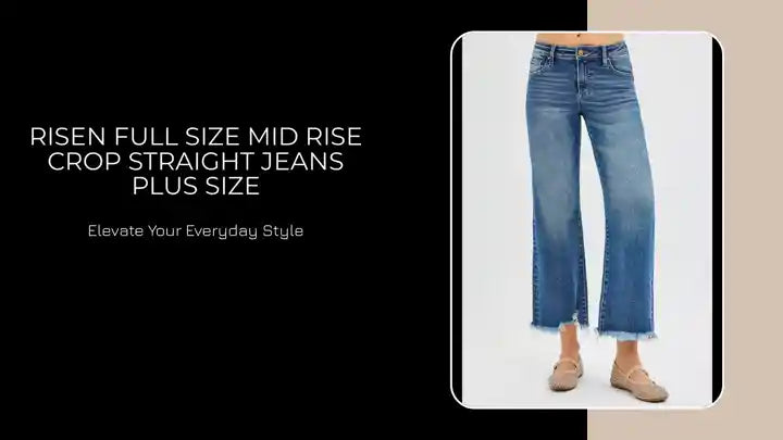 RISEN Full Size Mid Rise Crop Straight Jeans Plus Size by@Outfy