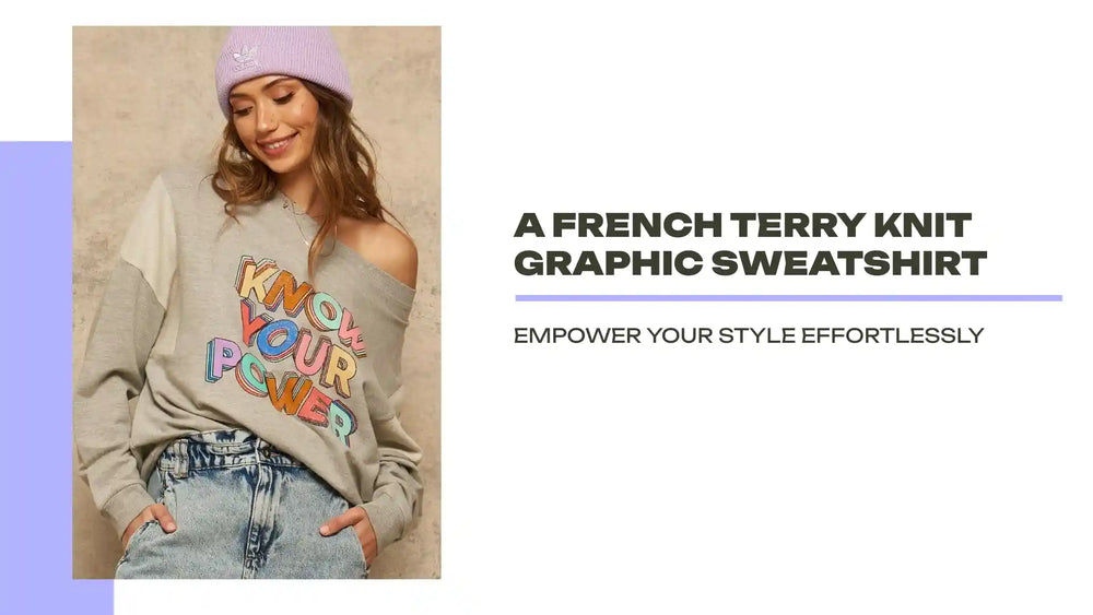 A French Terry Knit Graphic Sweatshirt by@Outfy