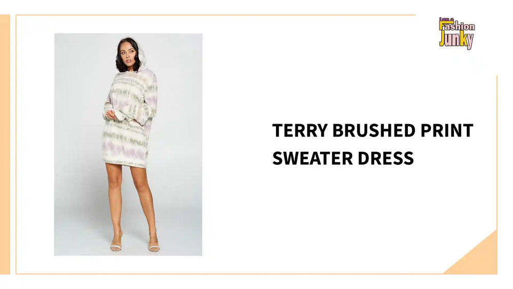Terry Brushed Print Sweater Dress by@Outfy
