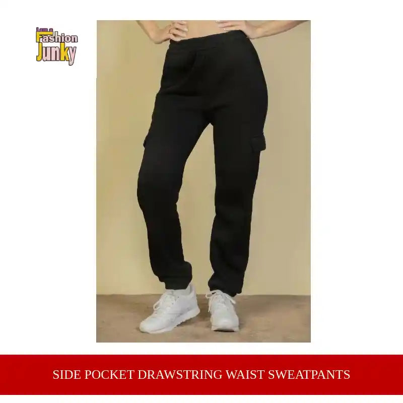 Side Pocket Drawstring Waist Sweatpants by@Outfy