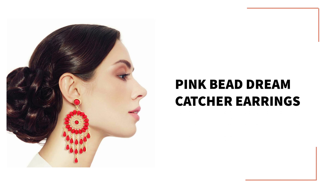 Pink Bead Dream Catcher Earrings by@Outfy