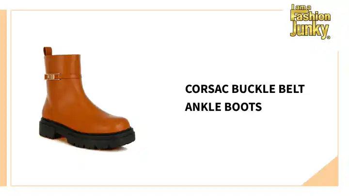 Corsac Buckle Belt Ankle Boots by@Outfy