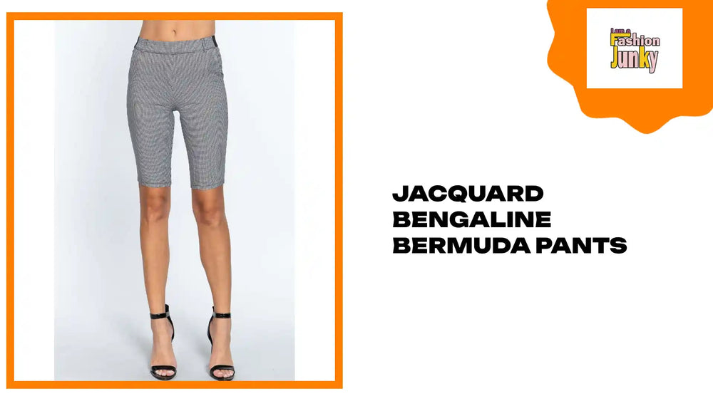Jacquard Bengaline Bermuda Pants by@Outfy