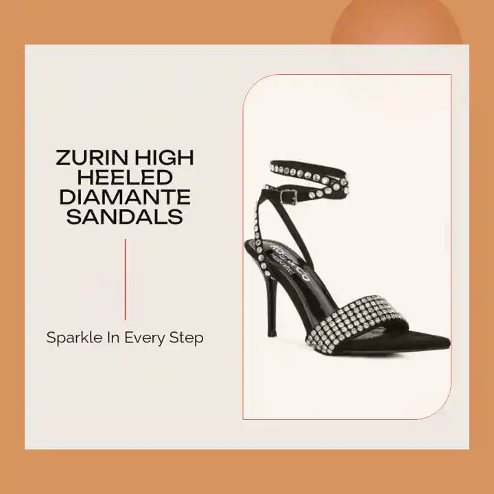 ZURIN High Heeled Diamante Sandals by@Outfy