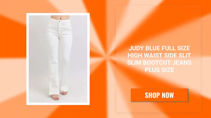 Judy Blue Full Size High Waist Side Slit Slim Bootcut Jeans Plus Size by@Outfy
