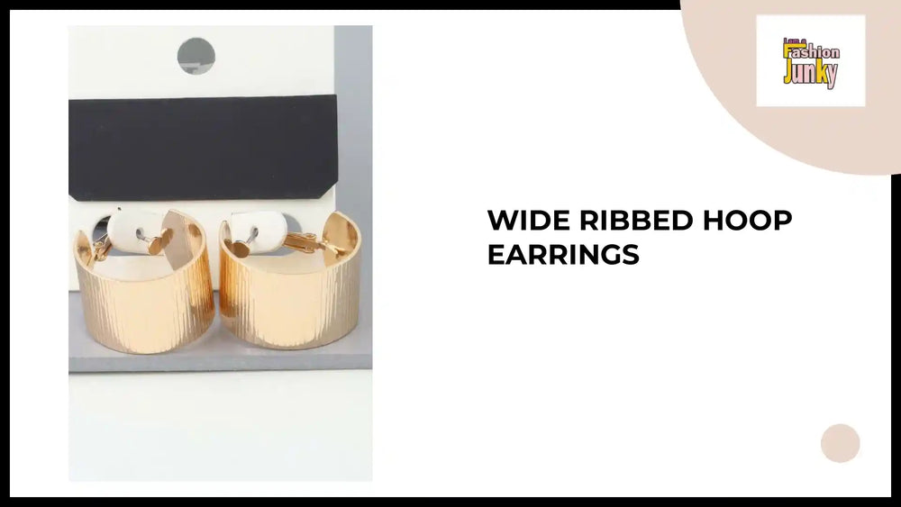 Wide Ribbed Hoop Earrings by@Outfy