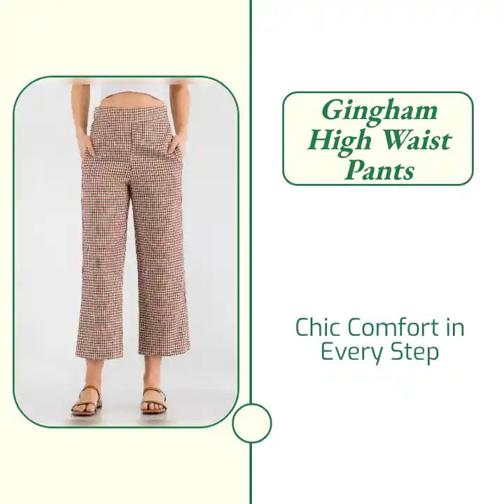 Gingham High Waist Pants by@Outfy