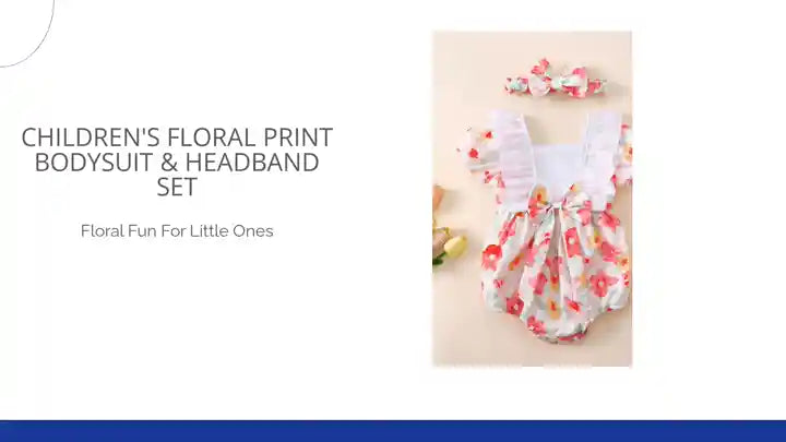 Children's Floral Print Bodysuit &amp; Headband Set by@Outfy