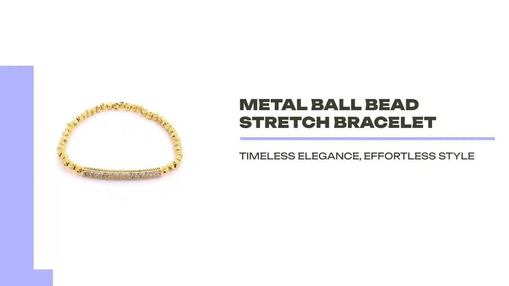 Metal Ball Bead Stretch Bracelet by@Outfy