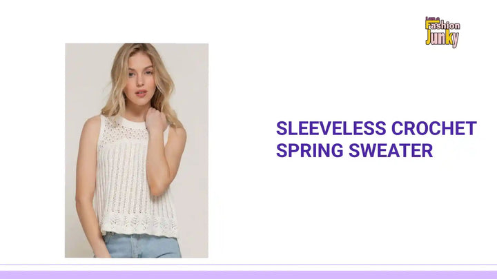 Sleeveless Crochet Spring Sweater by@Outfy